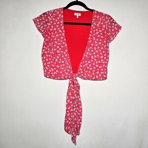 Tobi floral short cap sleeve crop top size Small